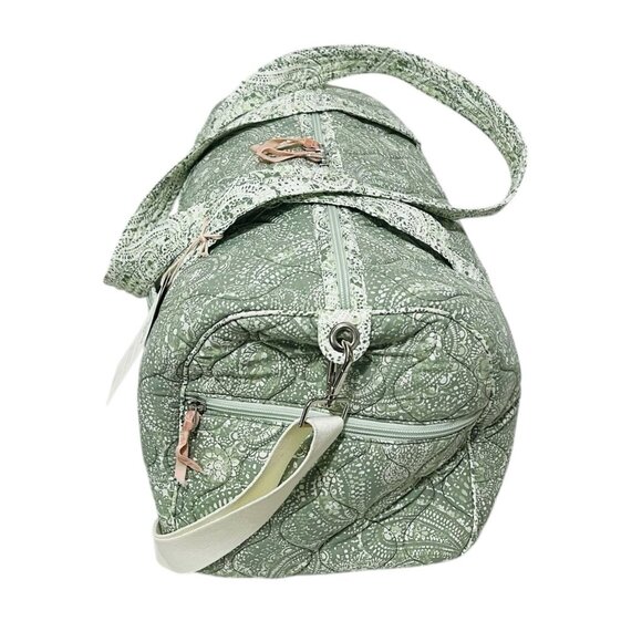 SHABBY CHIC Couture Rachel Ashwell Green Paisley Duffle Weekender Travel Bag New - Picture 4 of 8